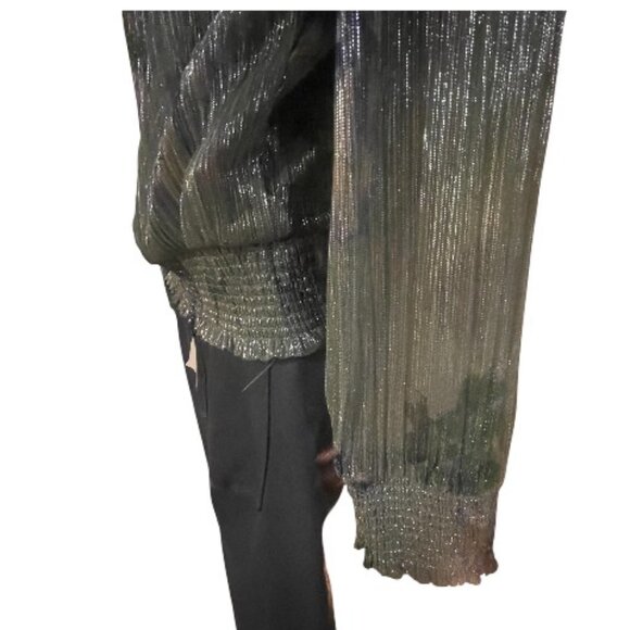 WHITE HOUSE BLACK MARKET METALLIC BLOUSE - Picture 3 of 5